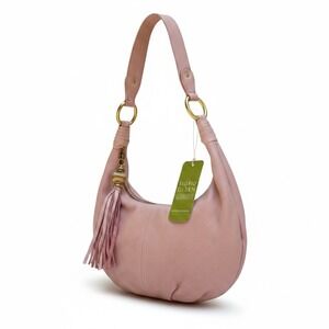Sigrid Olsen Venice Hobo Bag Small Pastel Pink Buttery Leather Tassel Coquette